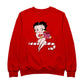 Betty Boop Christmas Candy Cane Seat Women's Sweatshirt-Betty Boop Shop