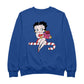 Betty Boop Christmas Candy Cane Seat Women's Sweatshirt-Betty Boop Shop
