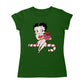 Betty Boop Christmas Candy Cane Seat Women's T-Shirt-Betty Boop Shop