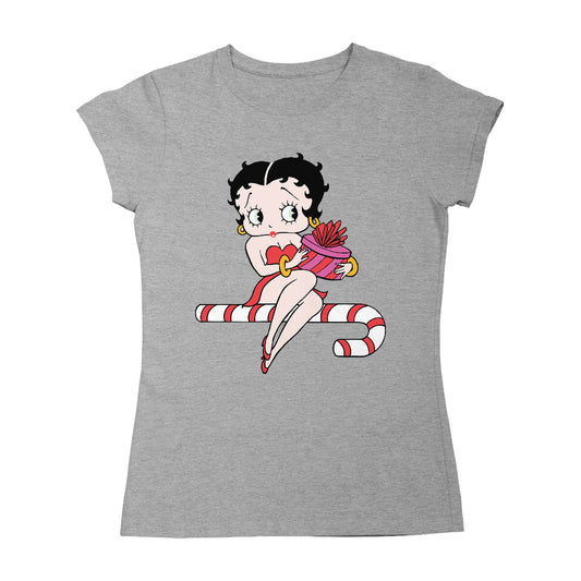 Betty Boop Christmas Candy Cane Seat Women's T-Shirt