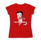 Betty Boop Christmas Candy Cane Seat Women's T-Shirt-Betty Boop Shop