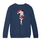 Betty Boop Christmas Touching Cheek Pose Kids Sweatshirt-Betty Boop Shop