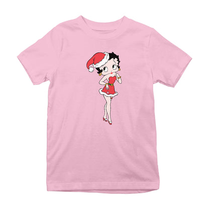 Betty Boop Christmas Touching Cheek Pose Kids T-Shirt