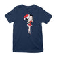 Betty Boop Christmas Touching Cheek Pose Kids T-Shirt-Betty Boop Shop