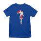 Betty Boop Christmas Touching Cheek Pose Kids T-Shirt-Betty Boop Shop