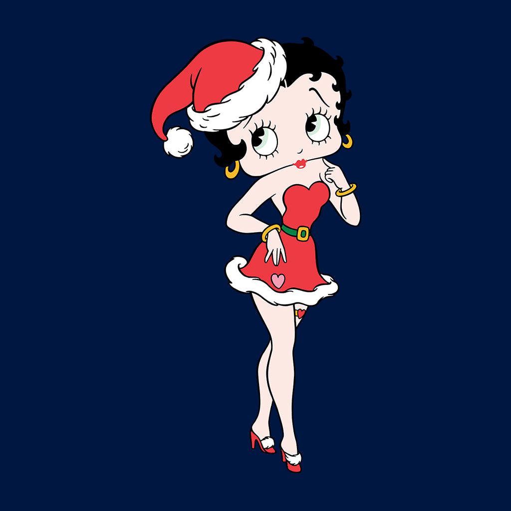 Betty Boop Christmas Touching Cheek Pose Kids T-Shirt-Betty Boop Shop