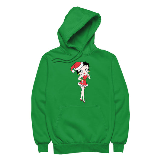 Betty Boop Christmas Touching Cheek Pose Women's Hooded Sweatshirt