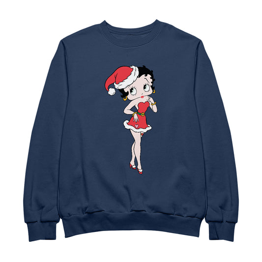 Betty Boop Christmas Touching Cheek Pose Women's Sweatshirt