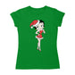 Betty Boop Christmas Touching Cheek Pose Women's T-Shirt-Betty Boop Shop