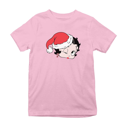 Betty Boop Christmas Santa Hat Wink Kids T-Shirt