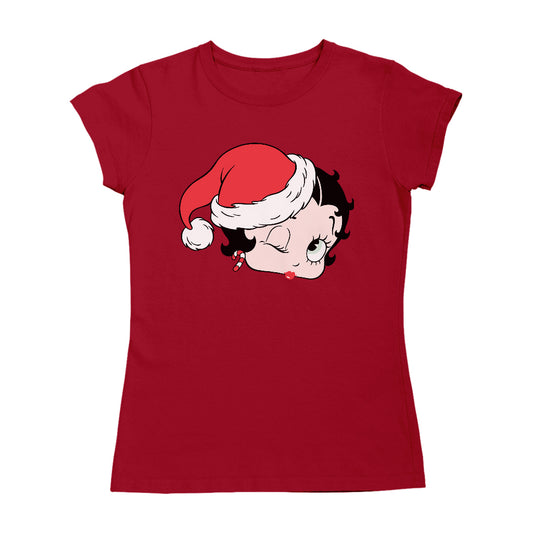 Betty Boop Christmas Santa Hat Wink Women's T-Shirt