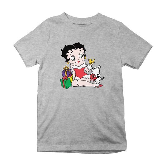Betty Boop Christmas Pudgy And Chick Kids T-Shirt