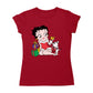 Betty Boop Christmas Pudgy And Chick Women's T-Shirt-Betty Boop Shop