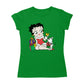 Betty Boop Christmas Pudgy And Chick Women's T-Shirt-Betty Boop Shop