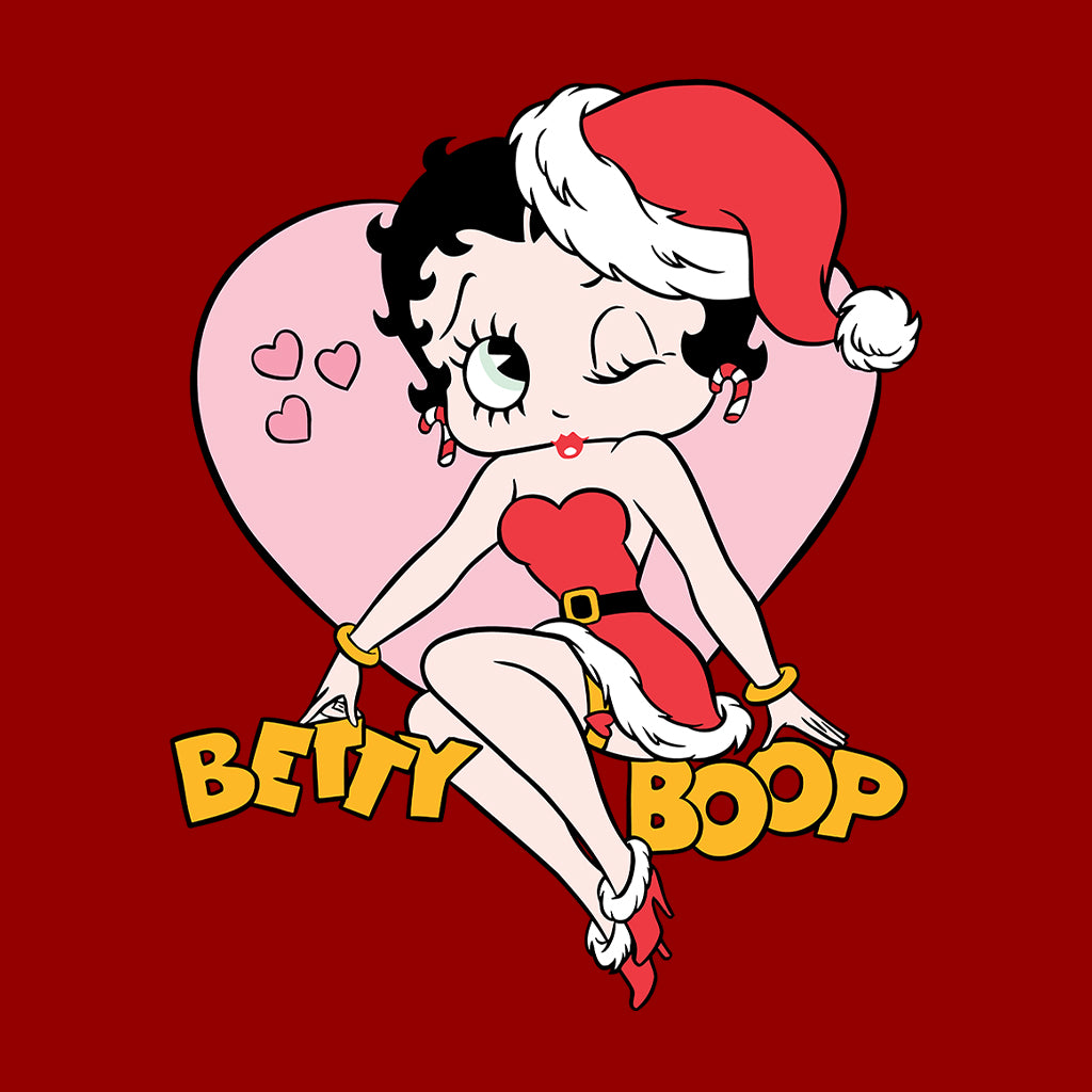Betty Boop Christmas Heart Wink Men's Sweatshirt-Betty Boop Shop