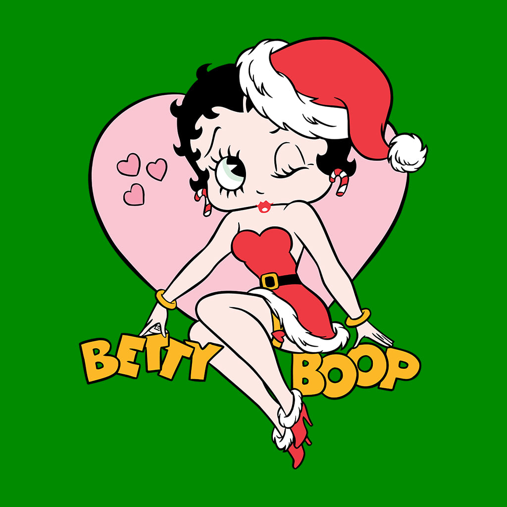 Betty Boop Christmas Heart Wink Women's Hooded Sweatshirt-Betty Boop Shop