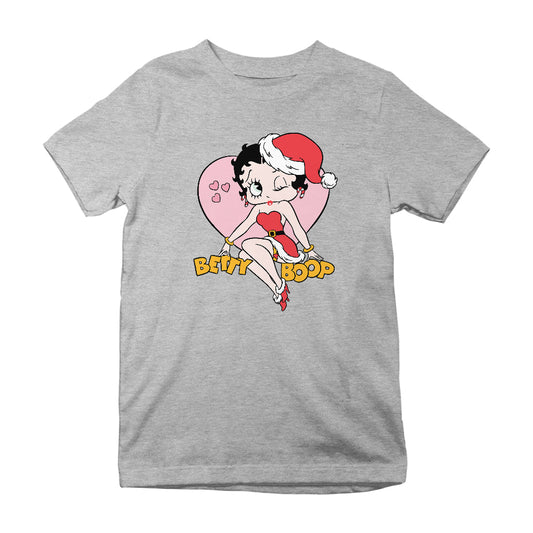 Betty Boop Christmas Heart Wink Kids T-Shirt
