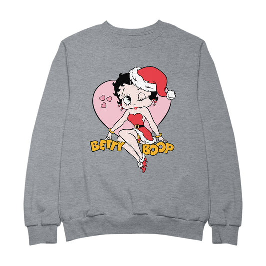 Betty Boop Christmas Heart Wink Men's Sweatshirt
