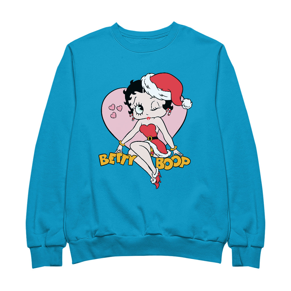 Betty Boop Christmas Heart Wink Men's Sweatshirt-Betty Boop Shop