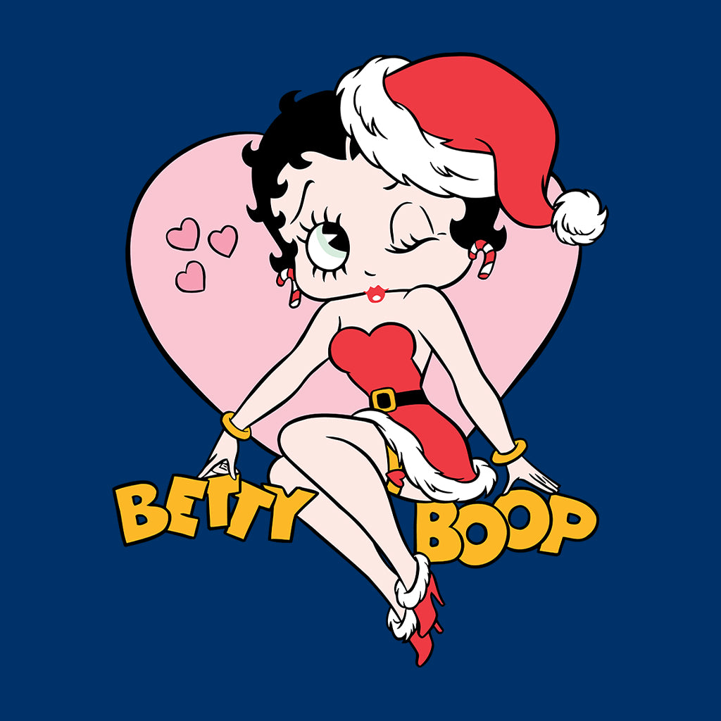 Betty Boop Christmas Heart Wink Women's Hooded Sweatshirt-Betty Boop Shop
