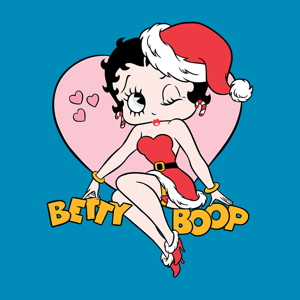 Betty Boop Christmas Heart Wink Women's Hooded Sweatshirt-Betty Boop Shop
