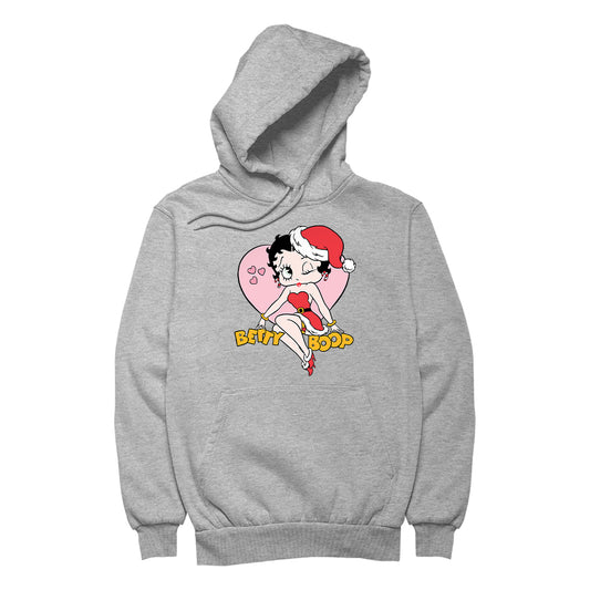Betty Boop Christmas Heart Wink Women's Hooded Sweatshirt