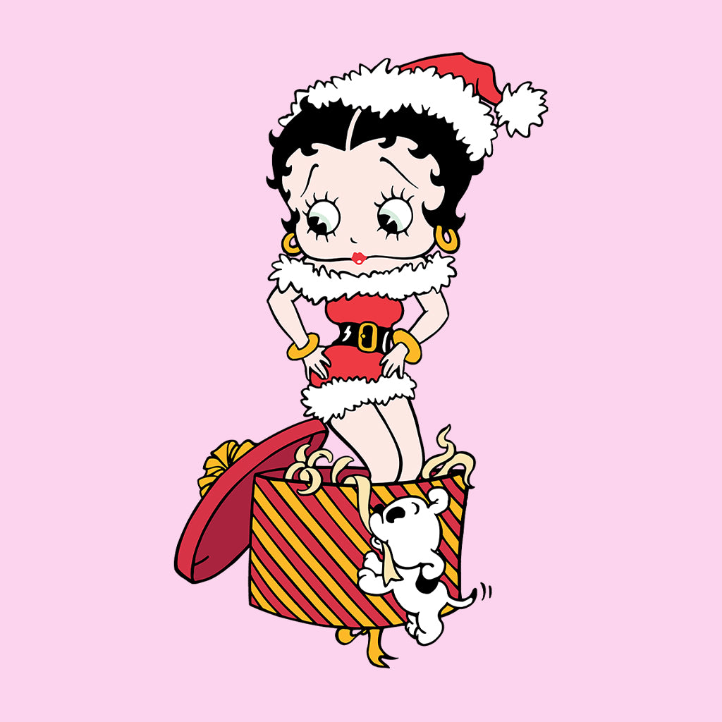 Betty Boop Christmas Pudgy Packing Betty Kids T-Shirt-Betty Boop Shop
