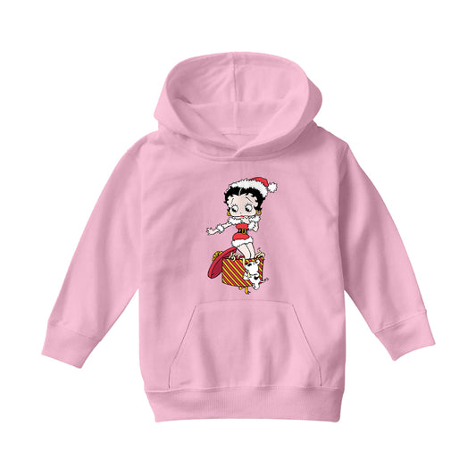 Betty Boop Christmas Packing By Pudgy Kids Hooded Sweatshirt