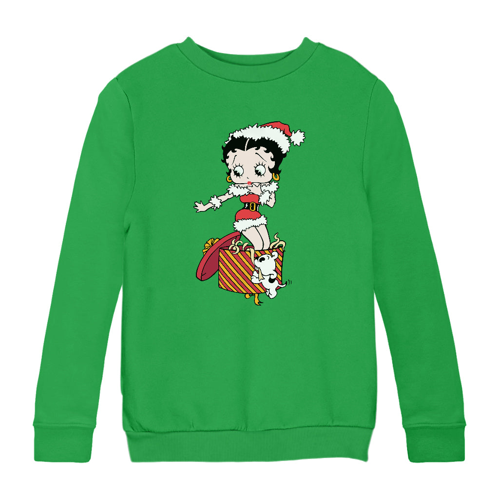 Betty Boop Christmas Packing By Pudgy Kids Sweatshirt-Betty Boop Shop