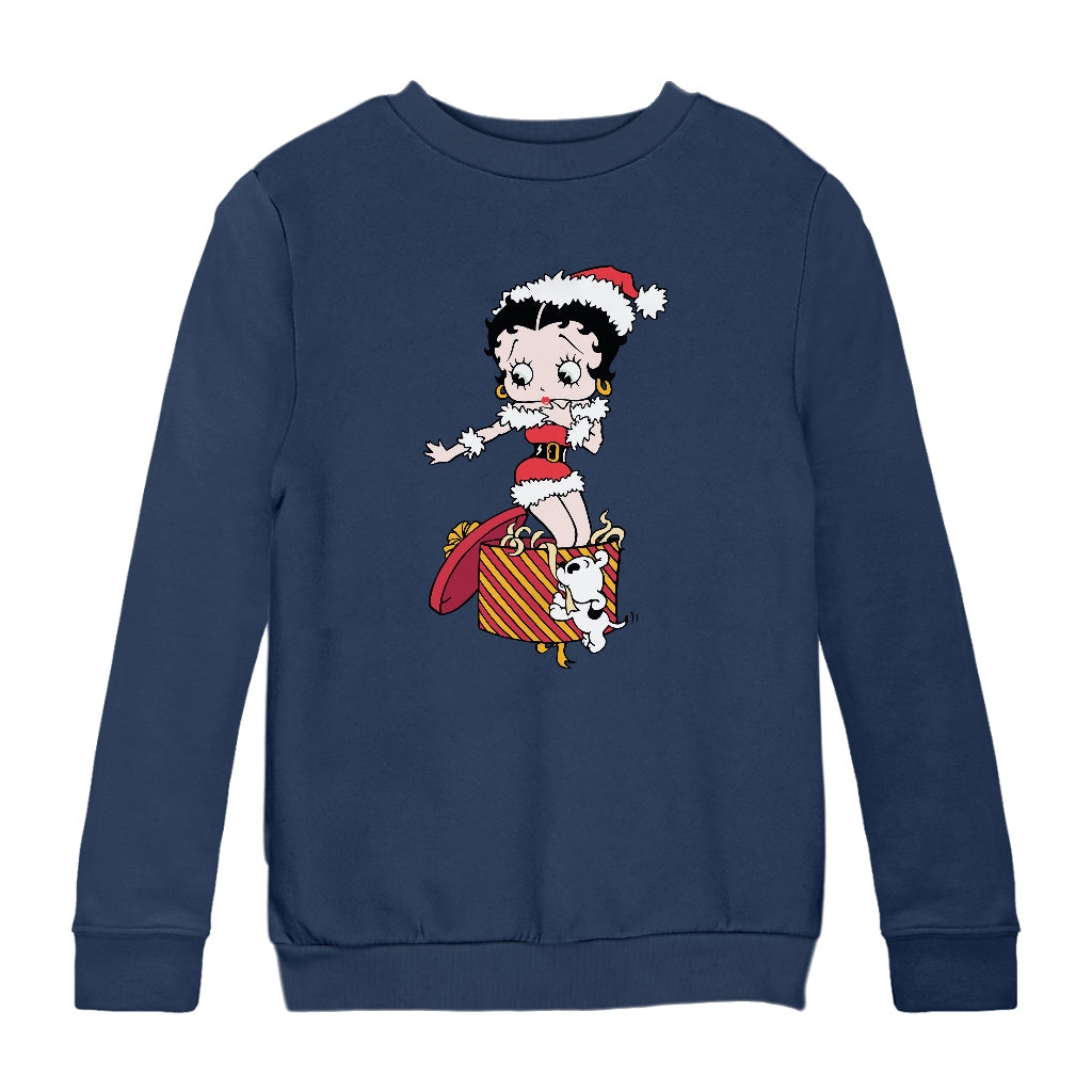 Betty Boop Christmas Packing By Pudgy Kids Sweatshirt-Betty Boop Shop