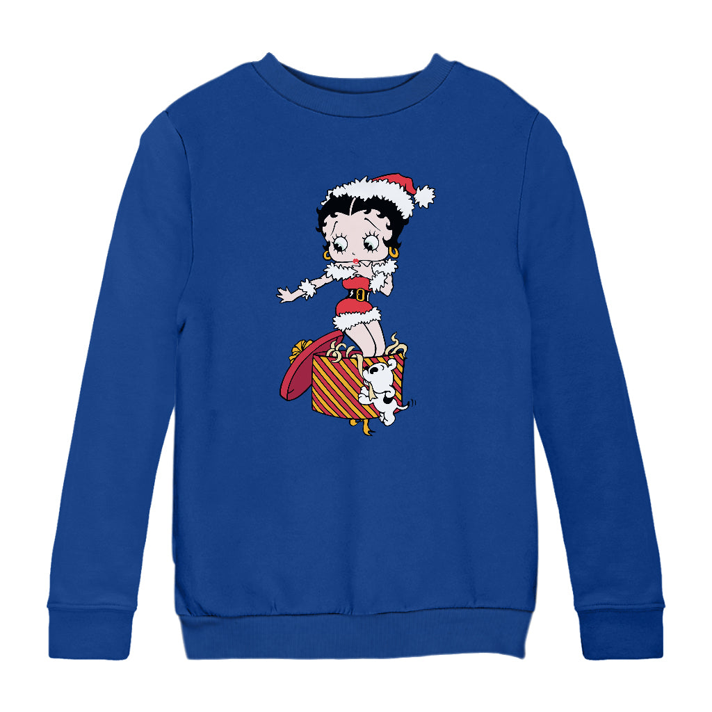 Betty Boop Christmas Packing By Pudgy Kids Sweatshirt-Betty Boop Shop