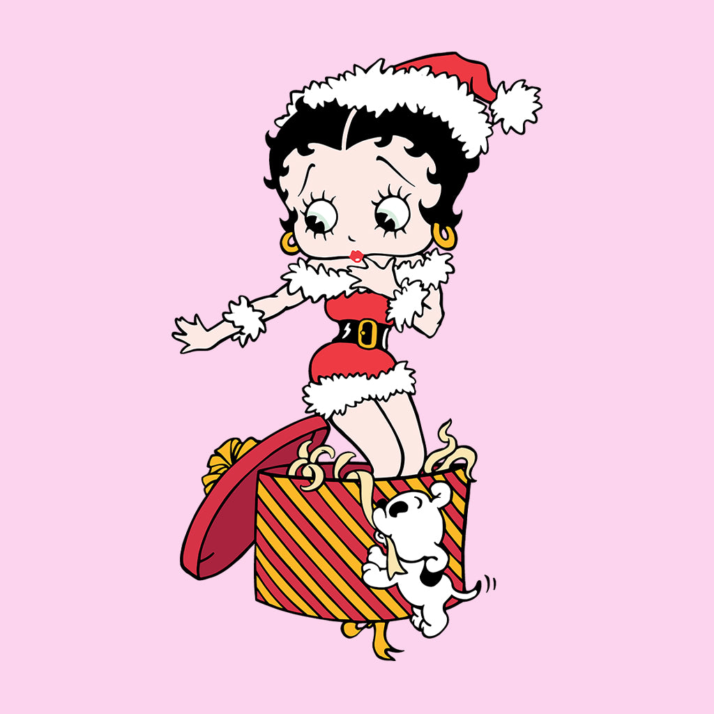 Betty Boop Christmas Packing By Pudgy Women's Hooded Sweatshirt-Betty Boop Shop
