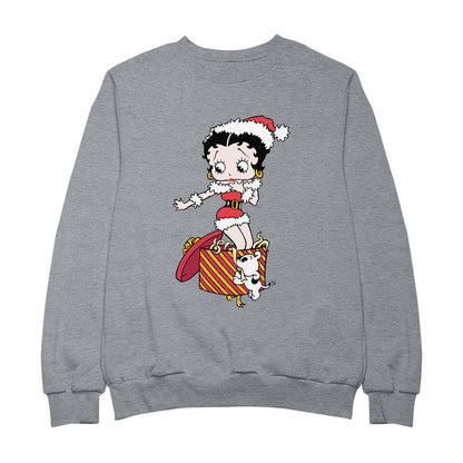 Betty Boop Christmas Packing By Pudgy Men's Sweatshirt