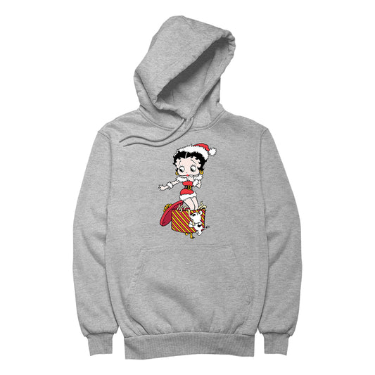 Betty Boop Christmas Packing By Pudgy Women's Hooded Sweatshirt