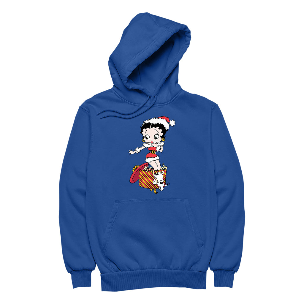 Betty Boop Christmas Packing By Pudgy Women's Hooded Sweatshirt-Betty Boop Shop