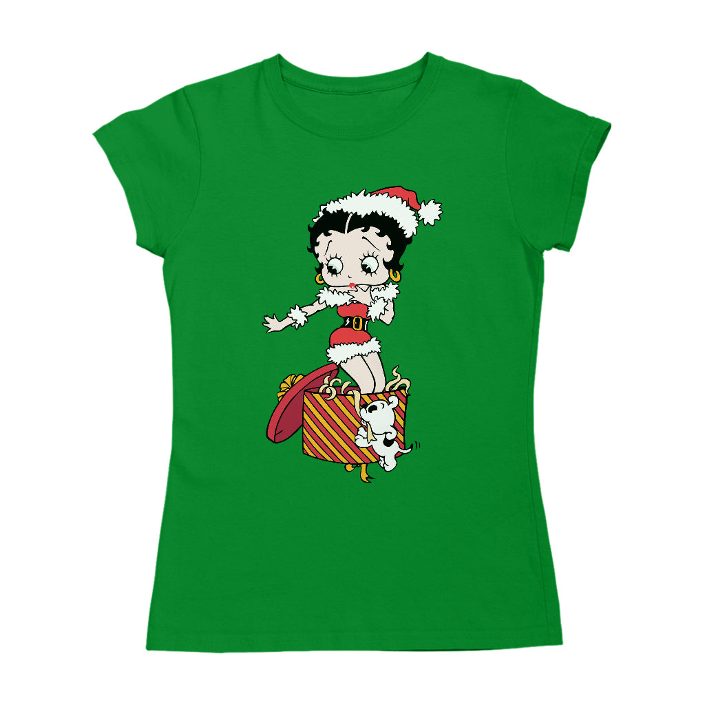 Betty Boop Christmas Packing By Pudgy Women's T-Shirt-Betty Boop Shop