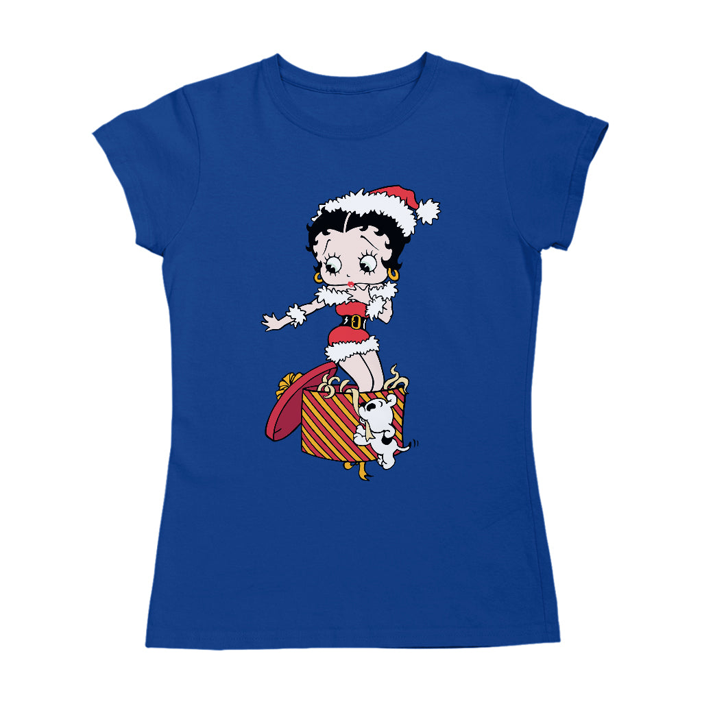 Betty Boop Christmas Packing By Pudgy Women's T-Shirt-Betty Boop Shop