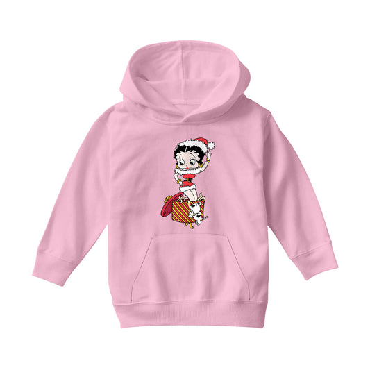 Betty Boop Christmas Box Packed Kids Hooded Sweatshirt