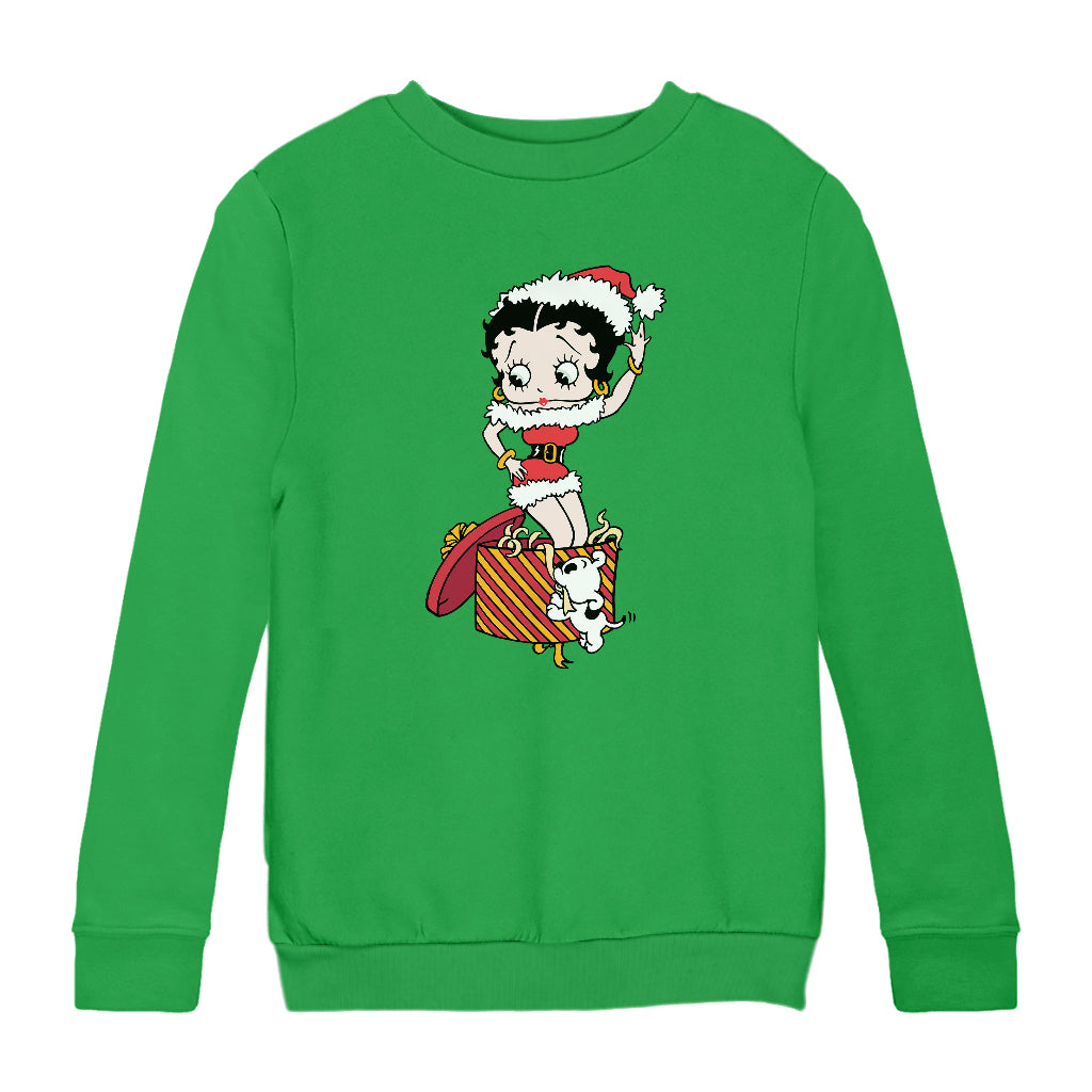 Betty Boop Christmas Box Packed Kids Sweatshirt-Betty Boop Shop