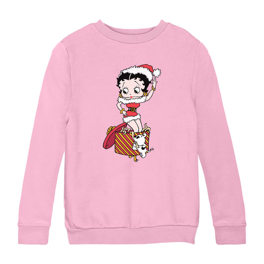 Betty Boop Christmas Box Packed Kids Sweatshirt