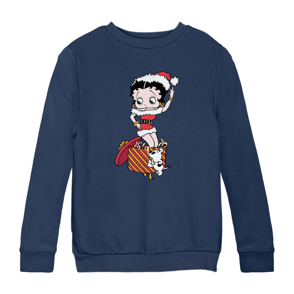 Betty Boop Christmas Box Packed Kids Sweatshirt-Betty Boop Shop