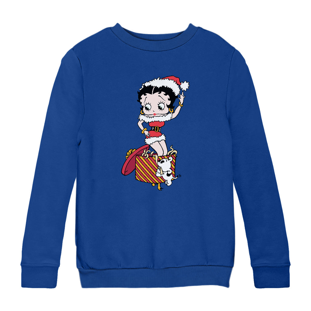 Betty Boop Christmas Box Packed Kids Sweatshirt-Betty Boop Shop