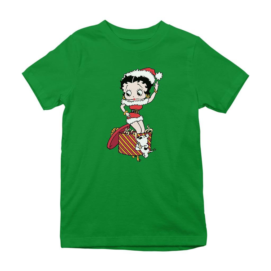 Betty Boop Christmas Box Packed Kids T-Shirt-Betty Boop Shop