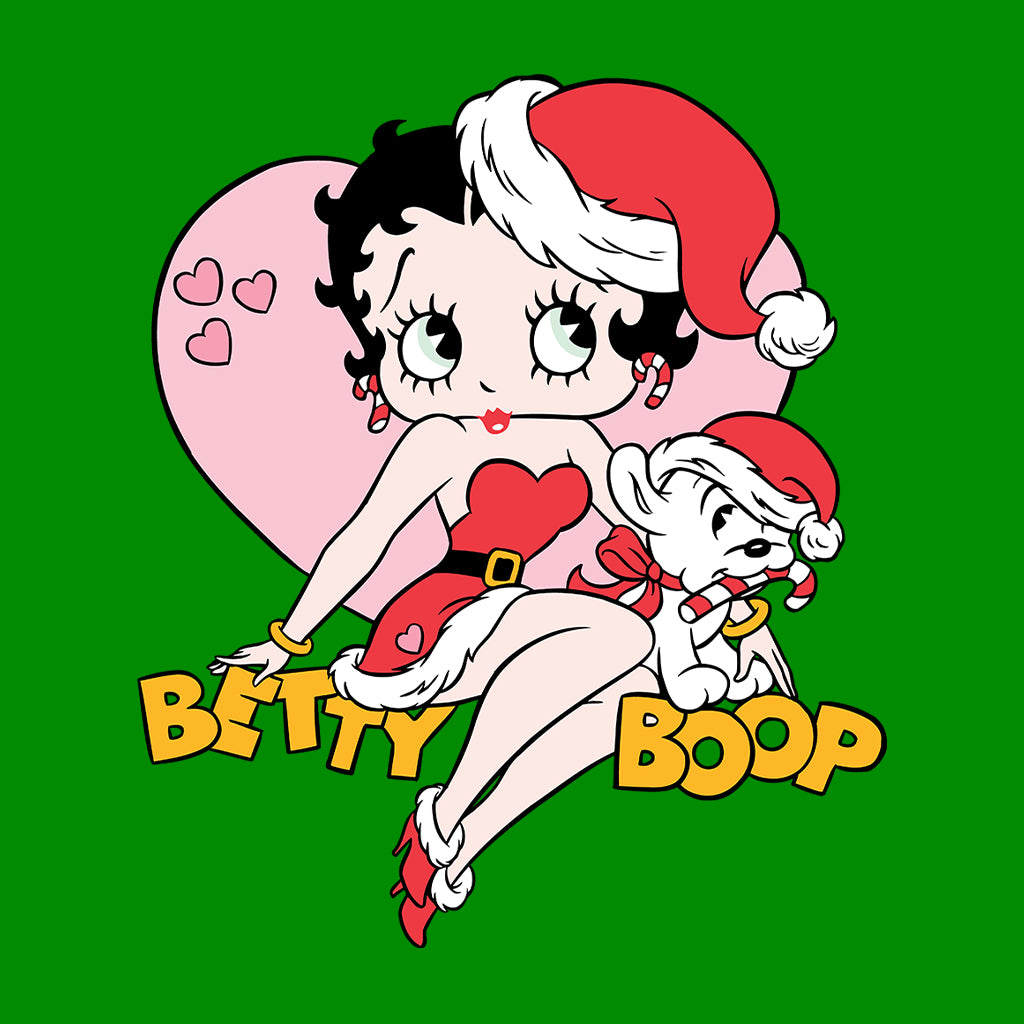Betty Boop Christmas And Pudgy Heart Women's Hooded Sweatshirt-Betty Boop Shop