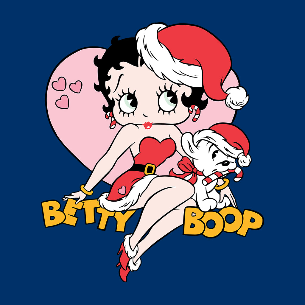 Betty Boop Christmas And Pudgy Heart Women's Hooded Sweatshirt-Betty Boop Shop