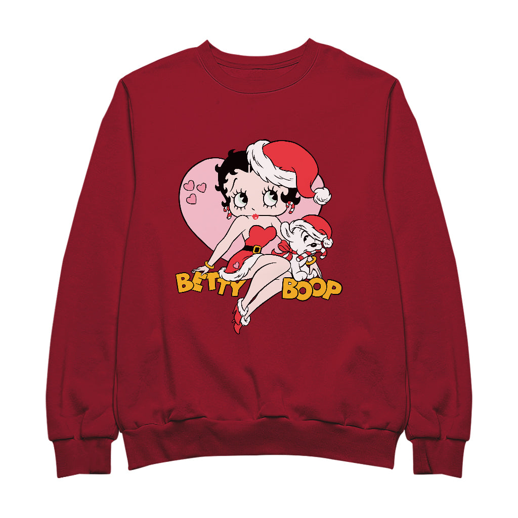 Betty Boop Christmas And Pudgy Heart Women's Sweatshirt