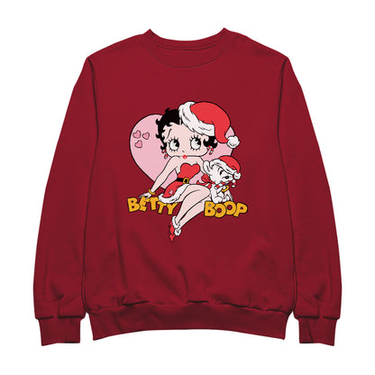 Betty Boop Christmas And Pudgy Heart Women's Sweatshirt