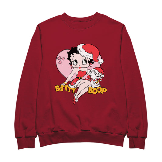 Betty Boop Christmas And Pudgy Heart Women's Sweatshirt