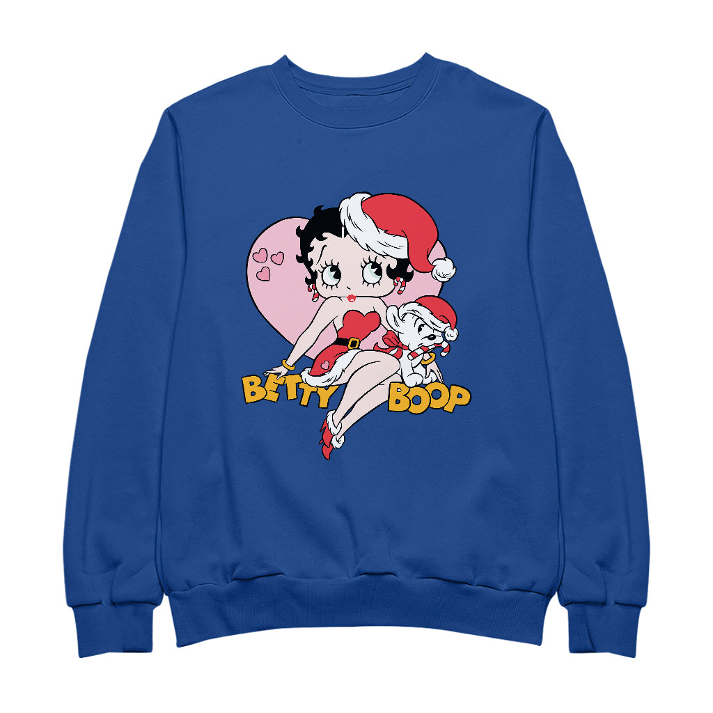 Betty Boop Christmas And Pudgy Heart Women's Sweatshirt-Betty Boop Shop