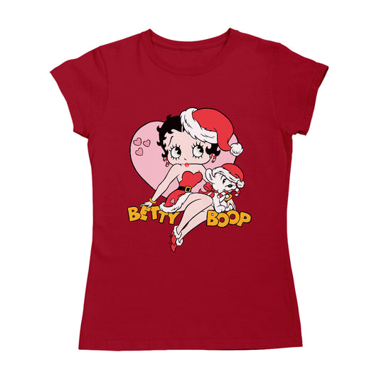 Betty Boop Christmas And Pudgy Heart Women's T-Shirt